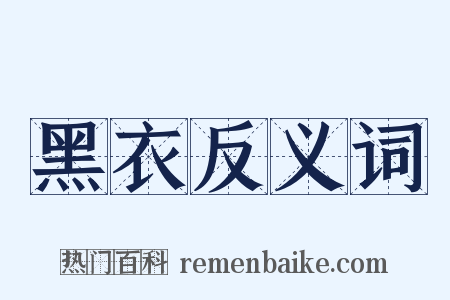 黑衣反义词是什么意思的图片